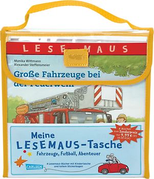 LESEMAUS: Meine Lesemaus-Tasche – Fahrzeuge, Fußball, Abenteuer