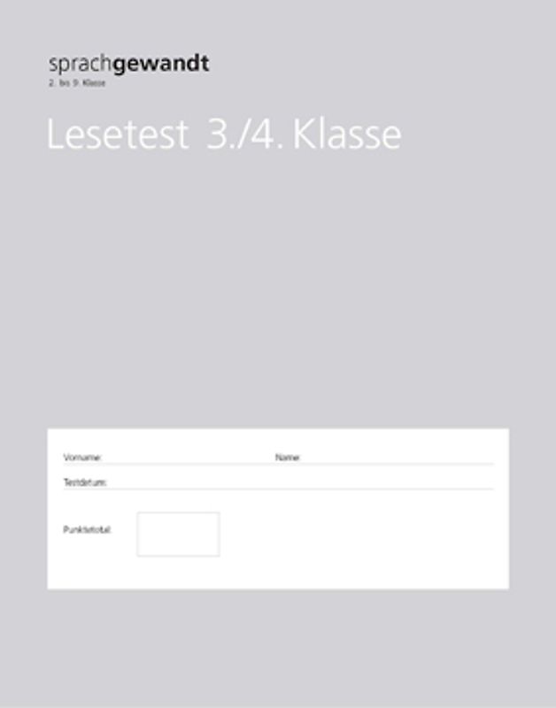 sprachgewandt 2. bis 9. Klasse / Lesetest 3./4. Klasse à 10 Stück