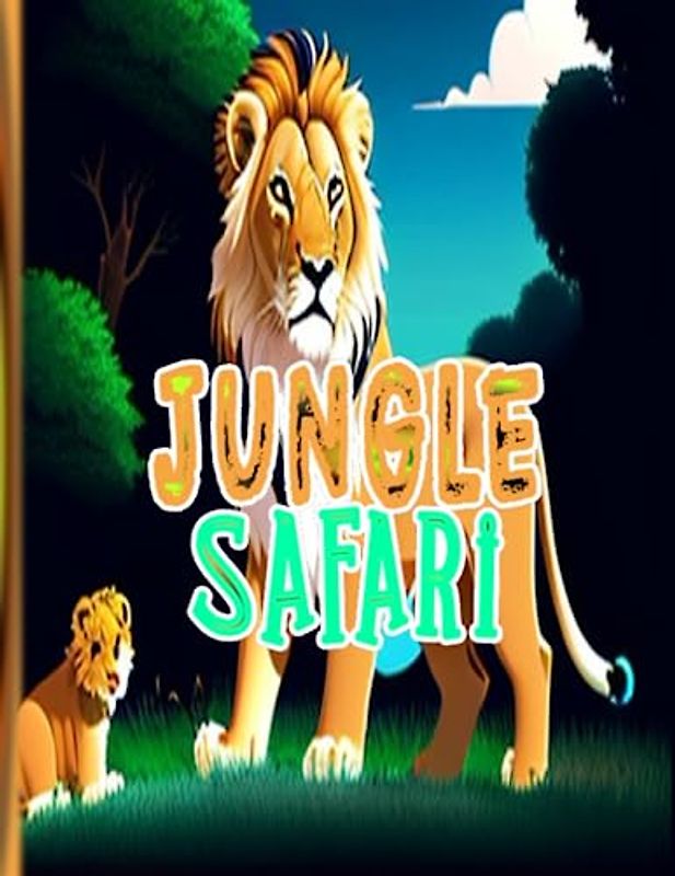JUNGLE SAFARI: A Geometric Cat's Coloring Expedition for Your Kid