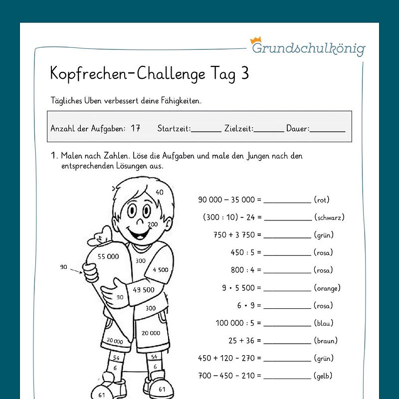 Die 14-Tage-Kopfrechen-Challenge im Zahlenraum 100 000