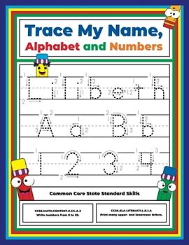 Trace My Name, Alphabet, and Numbers Workbook for Lilibeth: Letter and Number Tracing with Arrow Guides and Start Dots