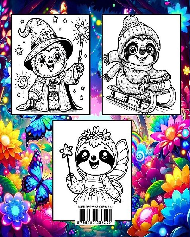 Libro da Colorare di Bradipo per Bambini