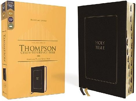Kjv, Thompson Chain-Reference Bible, Leathersoft, Black, Red Letter, Thumb Indexed, Comfort Print