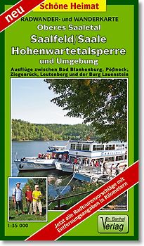 Radwander- und Wanderkarte Oberes Saaletal, Saalfeld/Saale, Hohenwarte-Stausee und Umgebung