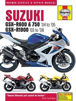 Suzuki GSX-R600/750 (04 - 05) & GSX-R1000 (03 - 08) Haynes Repair Manual