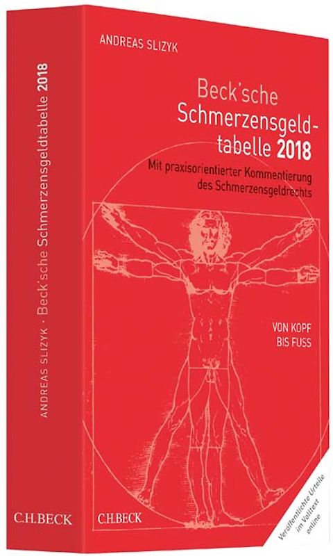 Beck'sche Schmerzensgeld-Tabelle 2018