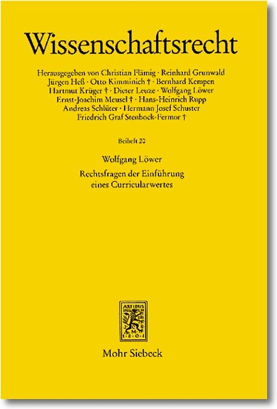 Rechtsfragen der Einführung eines Curricularwertes