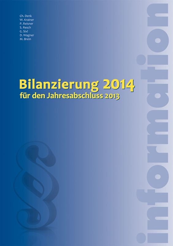 Bilanzierung 2014. für den Jahresabschluss 2013