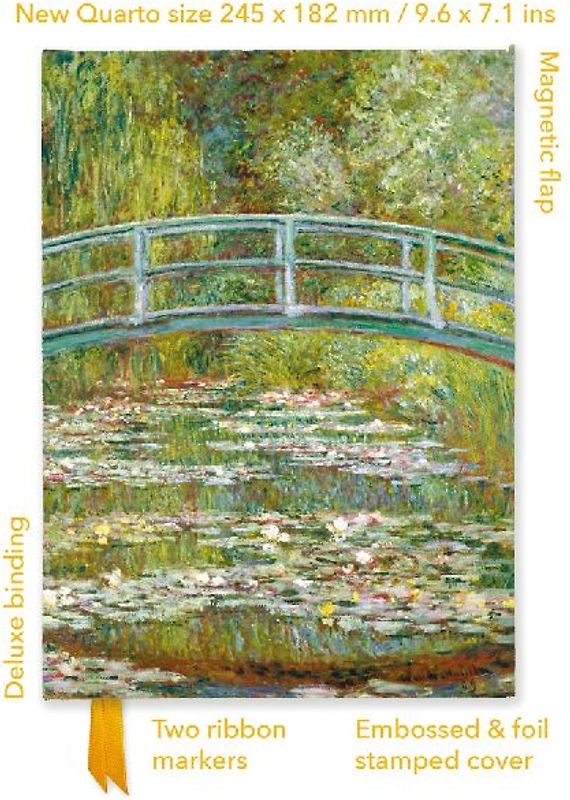 Claude Monet: Bridge Over a Pond of Water Lilies (Foiled Quarto Journal)