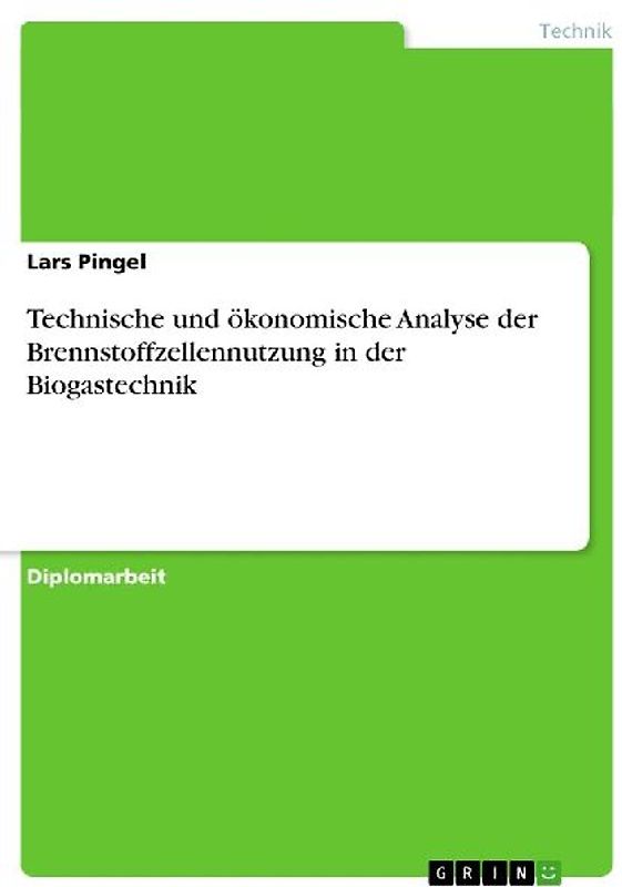 Technische und ökonomische Analyse der Brennstoffzellennutzung in der Biogastechnik
