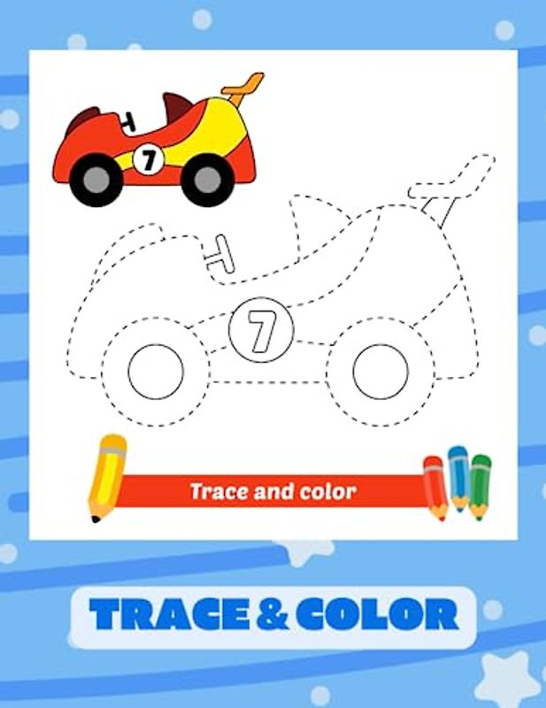 Coloring fun, trace & color: Easy Coloring Pages For Preschool and Kindergarten