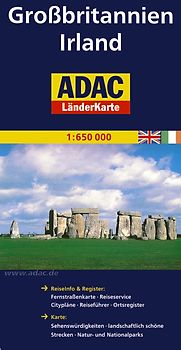 ADAC Länderkarte Großbritannien, Irland 1:650.000