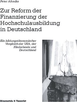 Zur Reform der Finanzierung der Hochschulausbildung in Deutschland