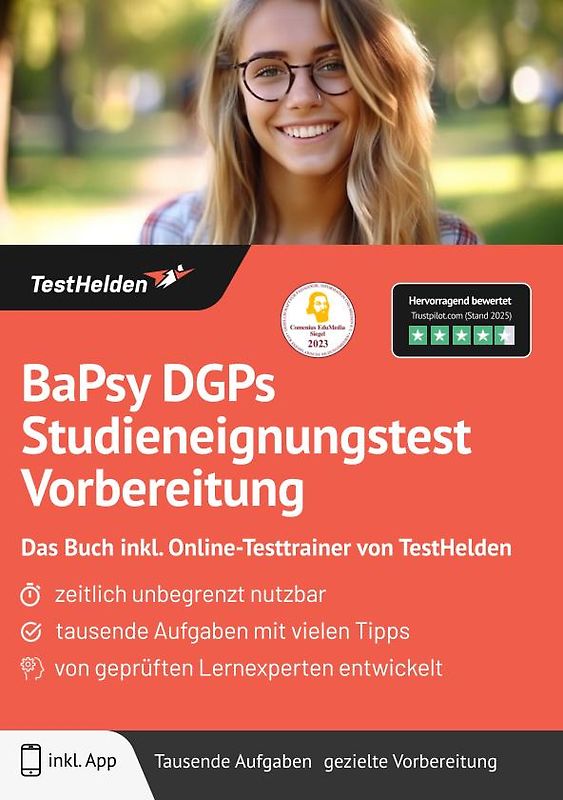 BaPsy DGPs Studieneignungstest Vorbereitung: Das Buch inkl. Online-Testtrainer von TestHelden |