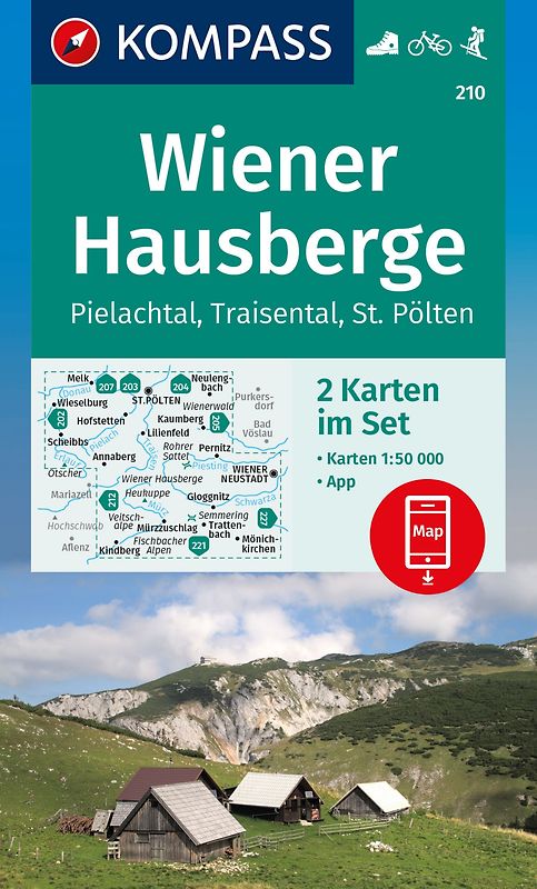 KOMPASS Wanderkarten-Set 210 Wiener Hausberge, Pielachtal, Traisental (2 Karten) 1:50.000
