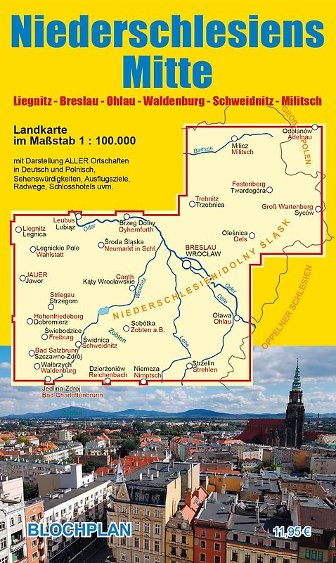 Landkarte Niederschlesiens Mitte