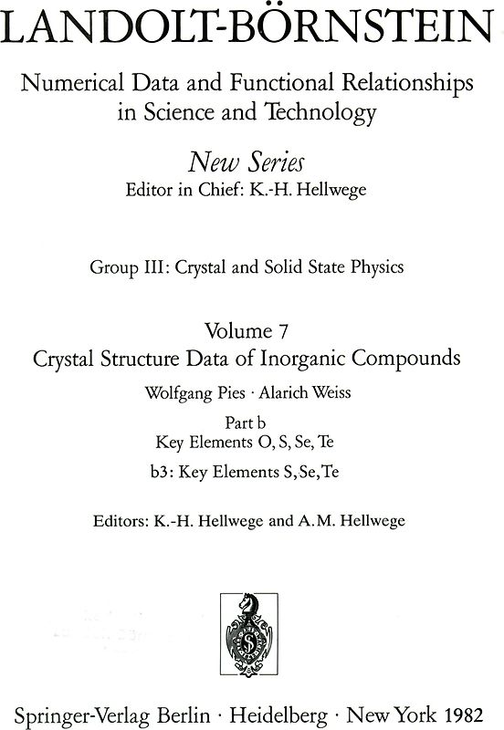 Key Elements: S, Se, Te / Schlüsselelemente: S, Se, Te