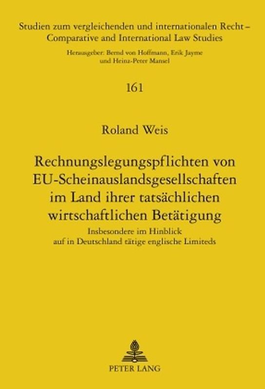 Rechnungslegungspflichten von EU-Scheinauslandsgesellschaften im Land ihrer tatsaechlichen wirtschaftlichen Betaetigung
