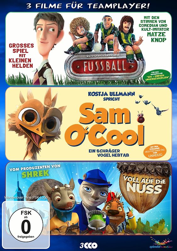 3 Filme für Teamplayer! Fußball - Großes Spiel ... / Sam O'Cool / Voll auf die Nuss [3 Discs] DVD