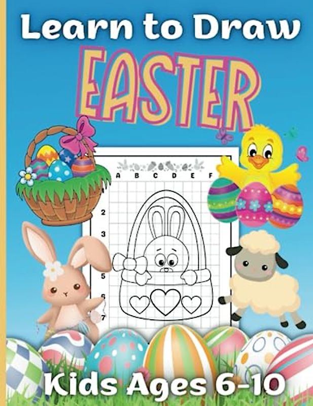 Learn to Draw Easter for Kids Ages 6-10: Easy Grid Method Drawing Activity Book | 50 Easter Images to Copy Draw and Colour in (Learn to draw books)