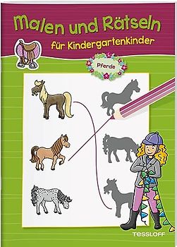 Malen und Rätseln für Kindergartenkinder. Pferde: Suchen, Zählen, Zuordnen, Verbinden für Kinder ab 3 Jahren (Rätsel, Spaß, Spiele)