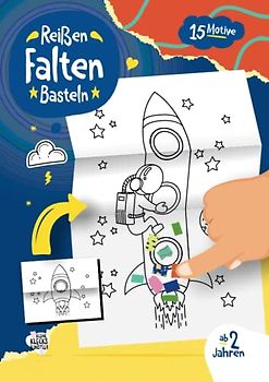 Reißen, Falten, Basteln ab 2 Jahren: Ein erstes Faltbilder Bastelbuch für Kinder mit süßen Tieren und farbigen Seiten zum Schnipsel herausreißen und aufkleben.