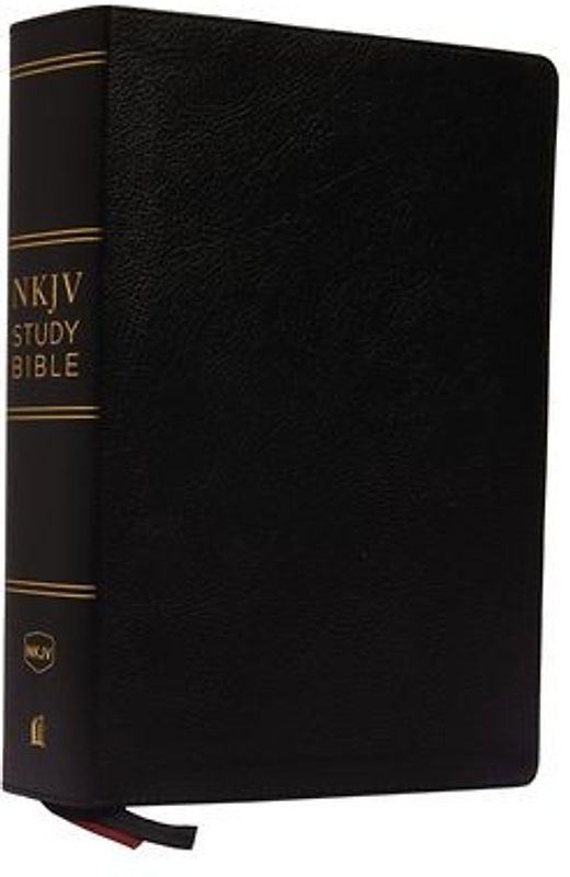 NKJV Study Bible, Premium Bonded Leather, Black, Red Letter Edition, Comfort Print