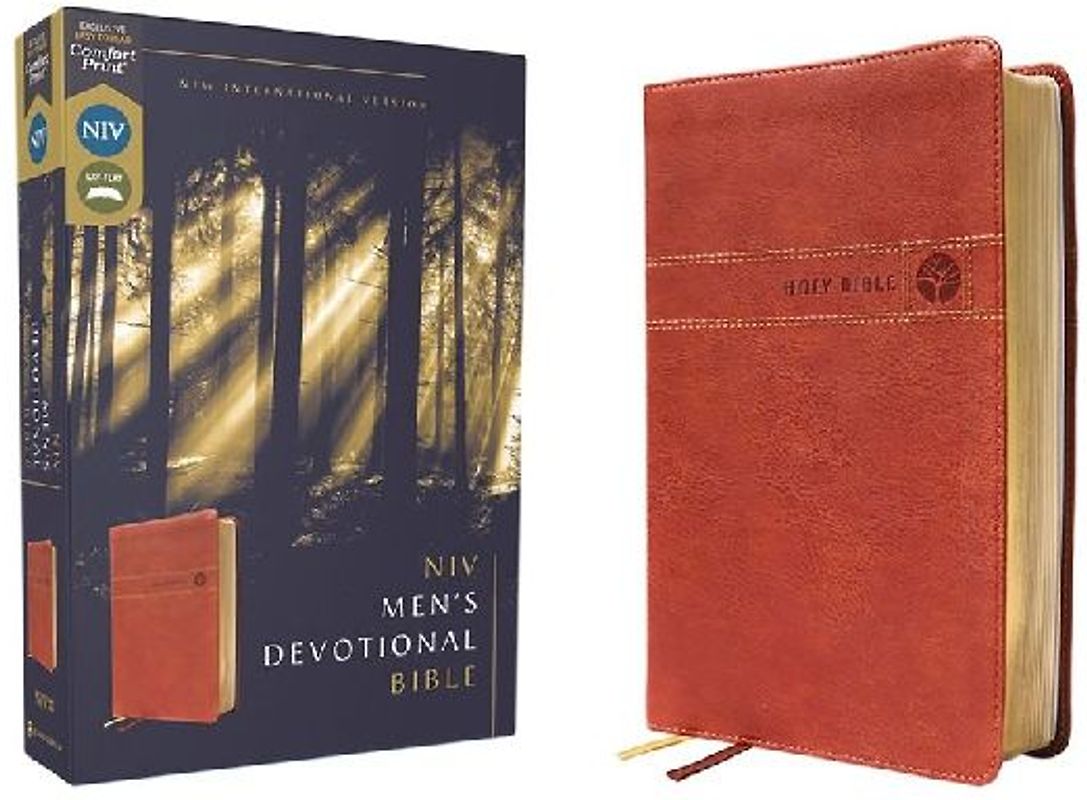 Niv, Men's Devotional Bible (by Men, for Men), Leathersoft, Brown, Comfort Print