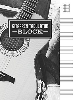 Gitarren Tabulatur Block: Gitarren Tab Heft mit leeren Tabulaturlinien und Akkorddiagrammen | 120 Seiten | ca. DIN A4