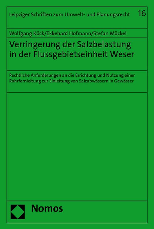 Verringerung der Salzbelastung in der Flussgebietseinheit Weser