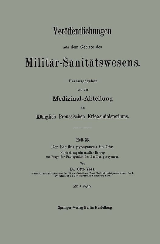 Der Bacillus pyocyaneus im Ohr