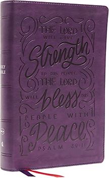 Nkjv, Giant Print Center-Column Reference Bible, Verse Art Cover Collection, Leathersoft, Purple, Red Letter, Comfort Print