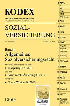 KODEX Sozialversicherung 2016, Band I