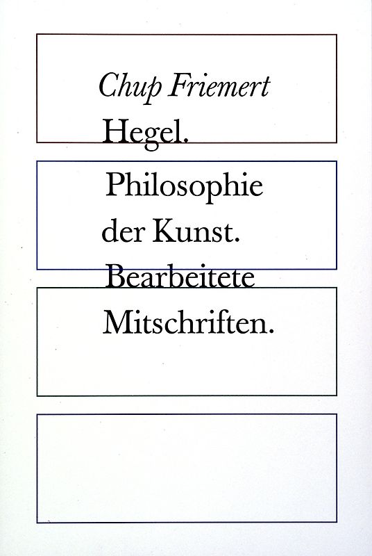 Hegel. Philosophie der Kunst.
