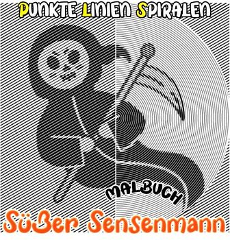Süßer Sensenmann Punkte Linien Spiralen Malbuch: Genießen Sie die Malzeit mit 30 dunklen Bildern im Inneren | Gag Geschenke | White Elephant Geschenke | Stressabbau-Geschenke | Weihnachtsgeschenke
