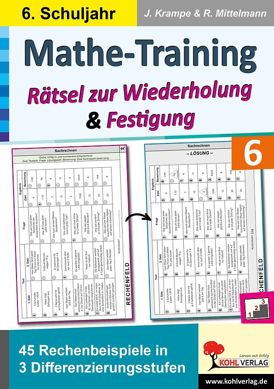 Mathe-Training zur Wiederholung und Festigung / Klasse 6