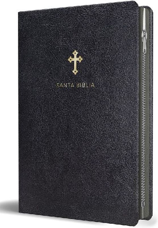 Biblia Reina Valera 1960 Tamaño Grande, Letra Grande Piel Negra Con Cremallera / Spanish Holy Bible Rvr 1960 Large Size Large Print Black Leather with Zipper