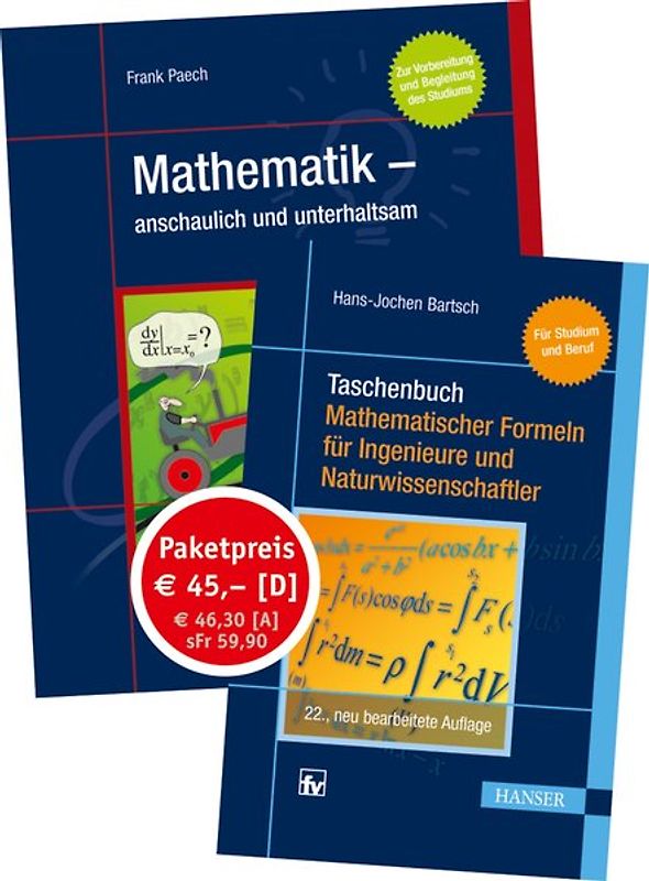 Starterpaket: Paech, Mathematik - anschaulich und unterhaltsam 2.A. / Bartsch, Taschenbuch mathematischer Formeln 22.A.