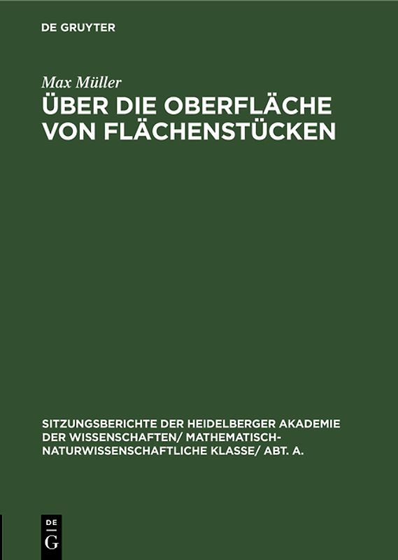 Über die Oberfläche von Flächenstücken