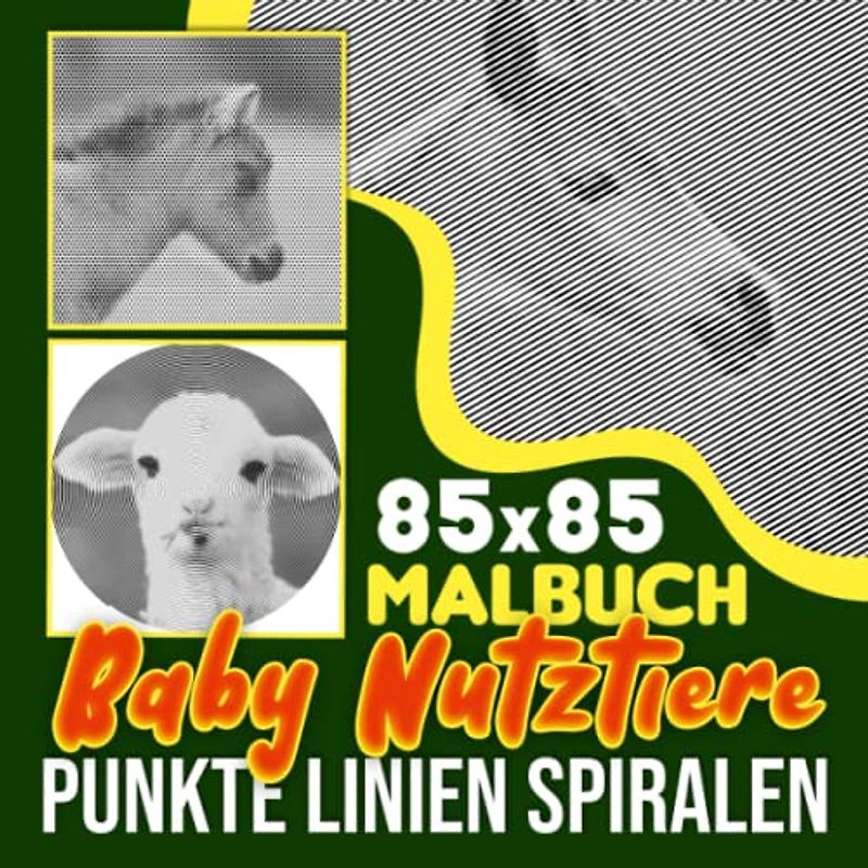 Baby Nutztiere Punkte Linien Spiralen Malbuch: Natürliches Tiermalbuch Spiral | So zeichnen Sie Linienseiten für Kinder, Kinder oder Verliebte | ... | Urlaub | Jeder Anlass | Zum Stressabbau