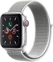 Apple Watch Series 5 40 mm Aluminiumgehäuse silber am Sport Loop weiß [Wi-Fi + Cellular]
