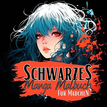Manga Nation / Schwarzes Manga Malbuch für Mädchen.