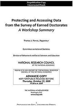 Protecting and Accessing Data from the Survey of Earned Doctorates