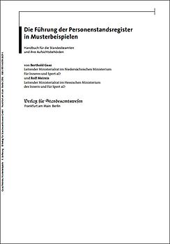 Die Führung der Personenstandsregister in Musterbeispielen