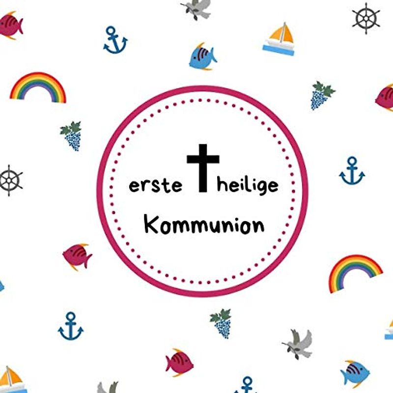 Erste heilige Kommunion: Gästebuch / Erinnerungsbuch zum Eintragen von Glückwünschen an das Kommunionskind | 21 x 21 cm | pink