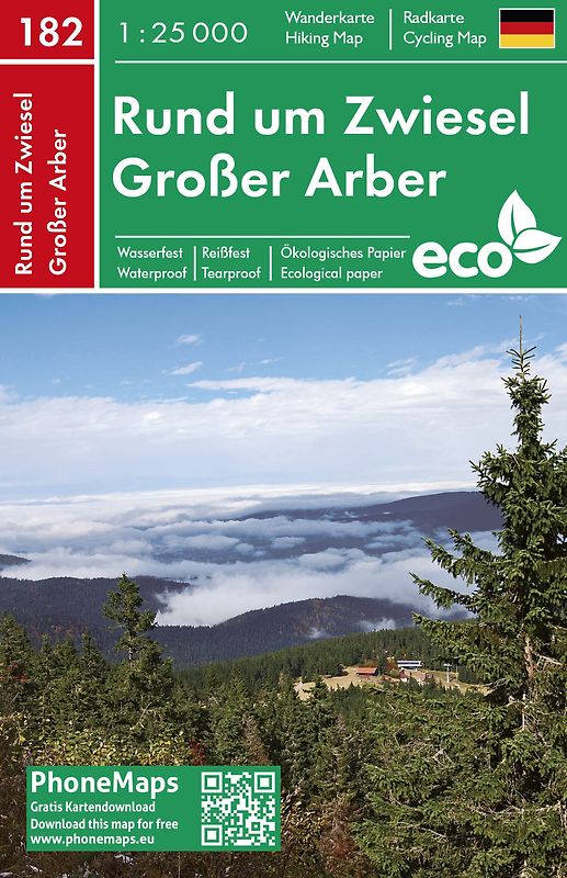 Rund um Zwiesel, Großer Arber, Wander - Radkarte 1 : 25 000