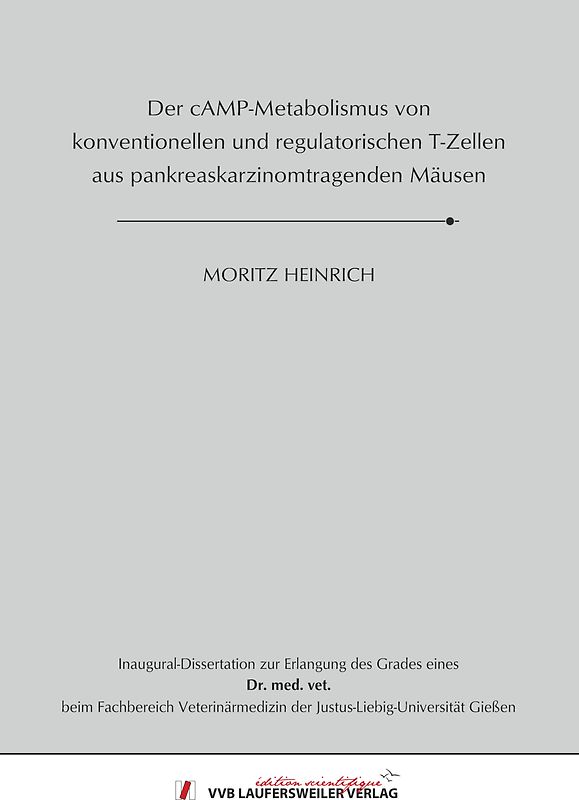 Der cAMP-Metabolismus von konventionellen und regulatorischen T-Zellen aus pankreaskarzinomtragenden Mäusen