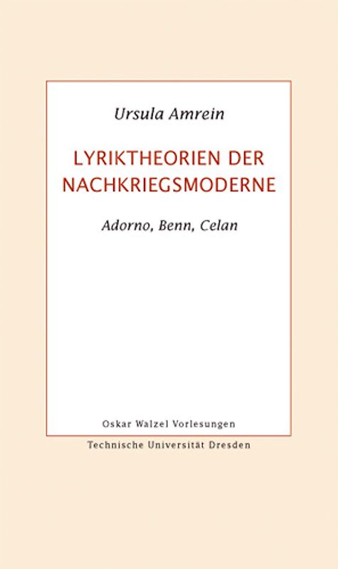 Lyriktheorien der Nachkriegsmoderne