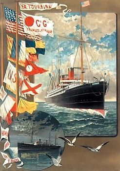 Carnet Ligné Affiche Paquebot La Touraine