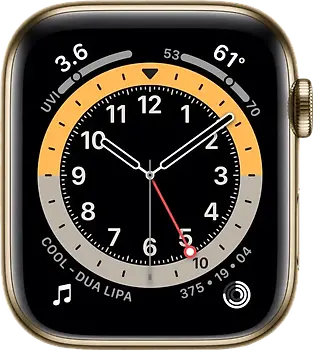 Apple Watch Series 6 44 mm Boîtier acier inoxydable or [Wi-Fi + Cellulaire]